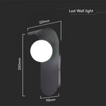 Max 5W G9 LED iekštelpu sienas gaismeklis, V-TAC, IP20, melns, tērauds+stikls