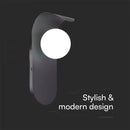 Max 5W G9 LED esi- ja seinavalgusti, V-TAC, IP20, must, teras+klaas