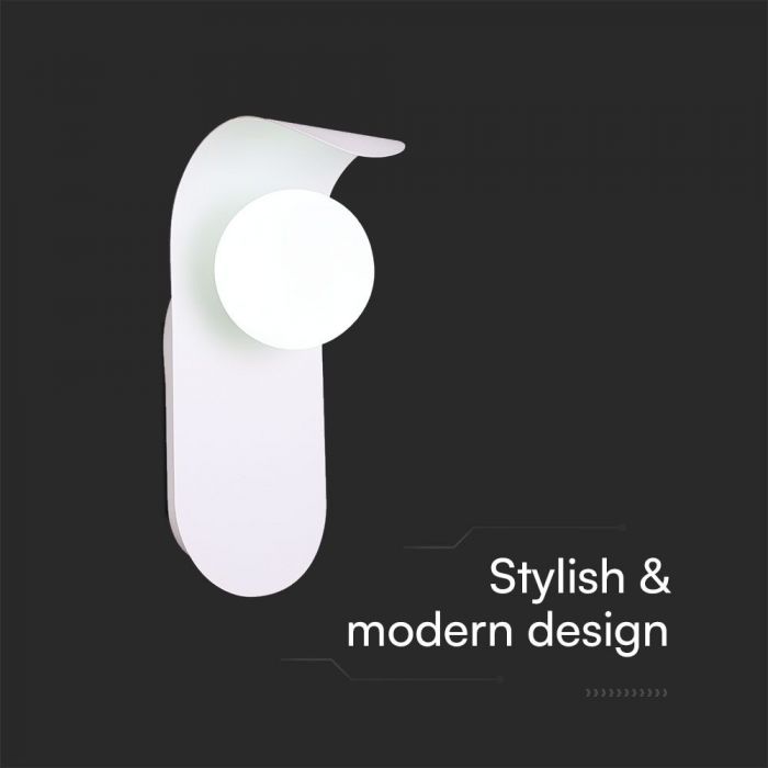 Max 5W G9 LED передний и настенный светильник, V-TAC, IP20, белый, сталь+стекло