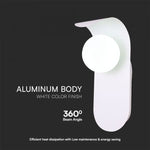 Max 5W G9 LED front and wall luminaire, V-TAC, IP20, white, steel+glass