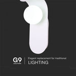 Max 5W G9 LED front and wall luminaire, V-TAC, IP20, white, steel+glass