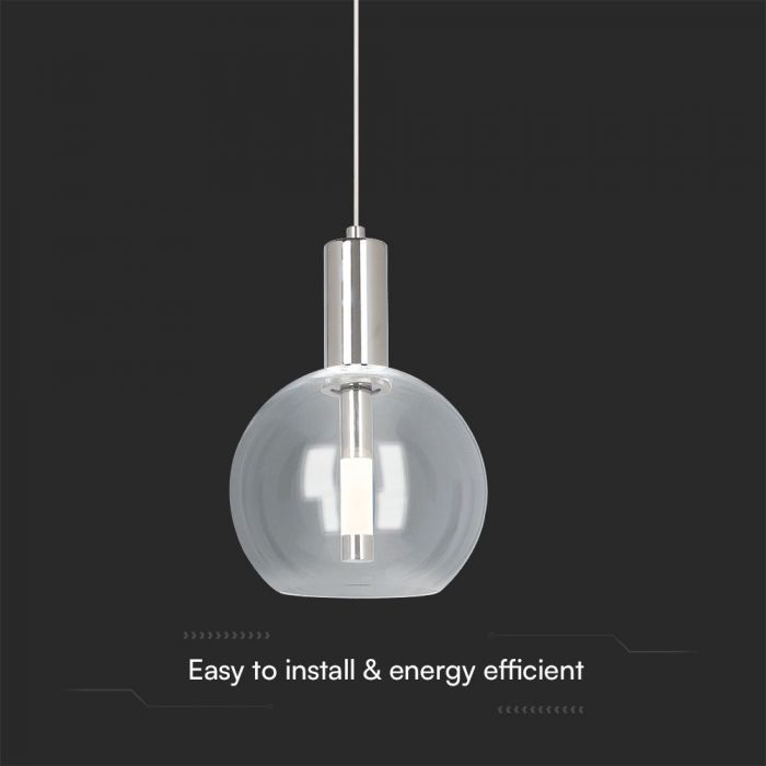 5W(450Lm) LED griestu lustra, V-TAC, IP20, stikla, silti balta gaisma 3000K