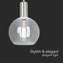 Потолочная светодиодная люстра 5W(450Lm), V-TAC, IP20, стекло, теплый белый свет 3000K