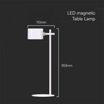 3W(300Lm) 5V LED galda lampa ar USB C tipa lādētāju, V-TAC, IP20, balta, dimmējama, 3IN1
