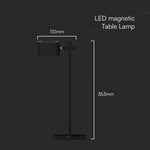 3W(300Lm) 5V LED skrivbordslampa med USB Type-C laddare, V-TAC, IP20, svart, dimbar, 3IN1