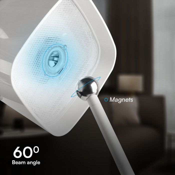 5W(400Lm) 5V LED desk lamp with USB Type-C charger, V-TAC, IP20, white, dimmable, 3IN1