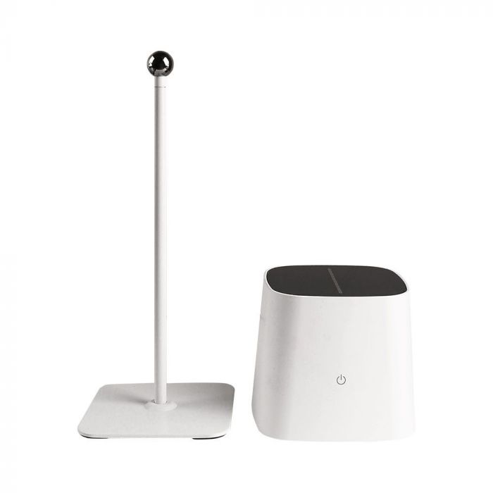 5W(400Lm) 5V LED skrivbordslampa med USB Type-C laddare, V-TAC, IP20, vit, dimbar, 3IN1