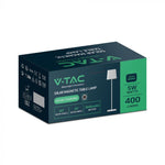 5W(400Lm) 5V LED skrivbordslampa med USB Type-C laddare, V-TAC, IP20, vit, dimbar, 3IN1