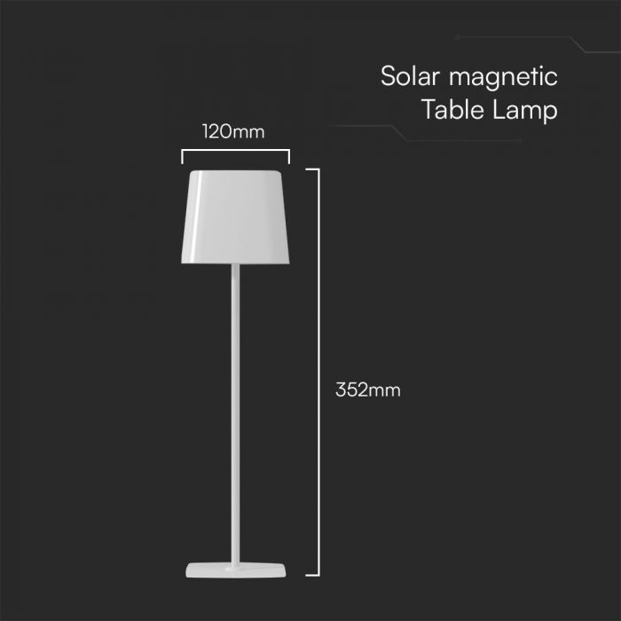 5W(400Lm) 5V LED skrivbordslampa med USB Type-C laddare, V-TAC, IP20, vit, dimbar, 3IN1