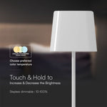 5W(400Lm) 5V LED skrivbordslampa med USB Type-C laddare, V-TAC, IP20, vit, dimbar, 3IN1