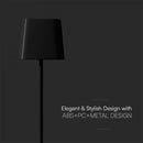 5W(400Lm) 5V LED desk lamp with USB Type-C charger, V-TAC, IP20, black, dimmable, 3IN1