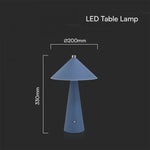 3W(240Lm) 5V LED desk lamp with USB Type-C charger, V-TAC, IP20, blue, dimmable, 3IN1