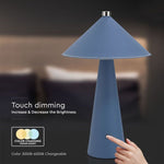 3W(240Lm) 5V LED desk lamp with USB Type-C charger, V-TAC, IP20, blue, dimmable, 3IN1
