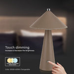 3W(240Lm) 5V LED galda lampa ar USB C tipa lādētāju, V-TAC, IP20, brūna, dimmējama, 3IN1