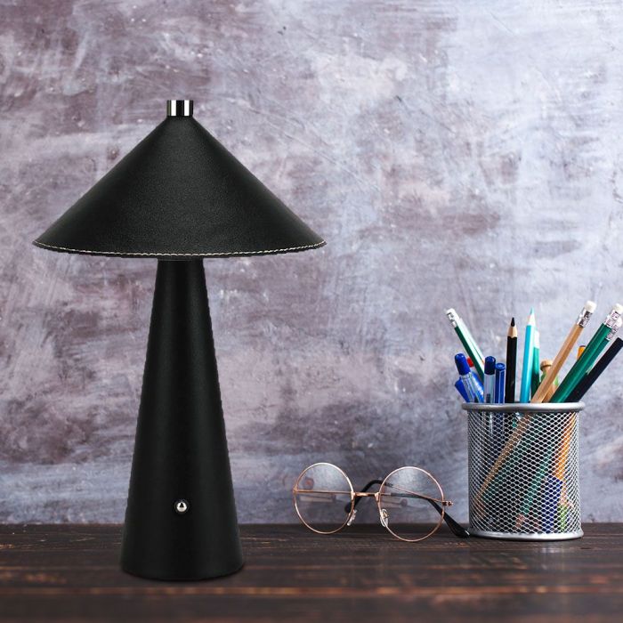 3W(240Lm) 5V LED galda lampa ar USB C tipa lādētāju, V-TAC, IP20, melna, dimmējama, 3IN1