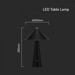 3W(240Lm) 5V LED galda lampa ar USB C tipa lādētāju, V-TAC, IP20, melna, dimmējama, 3IN1