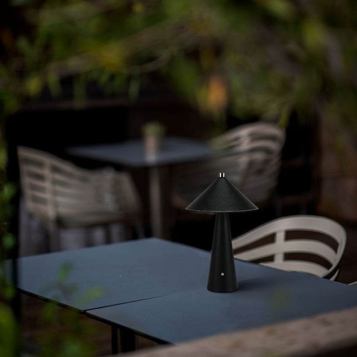 3W(240Lm) 5V LED galda lampa ar USB C tipa lādētāju, V-TAC, IP20, melna, dimmējama, 3IN1