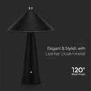 3W(240Lm) 5V LED galda lampa ar USB C tipa lādētāju, V-TAC, IP20, melna, dimmējama, 3IN1