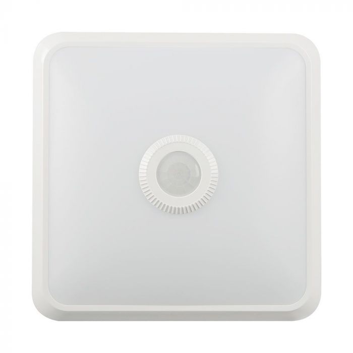 12W(1100Lm) LED plafons ar gaismas sensoru, V-TAC SAMSUNG, IP20, balts, 3IN1, 25x25cm
