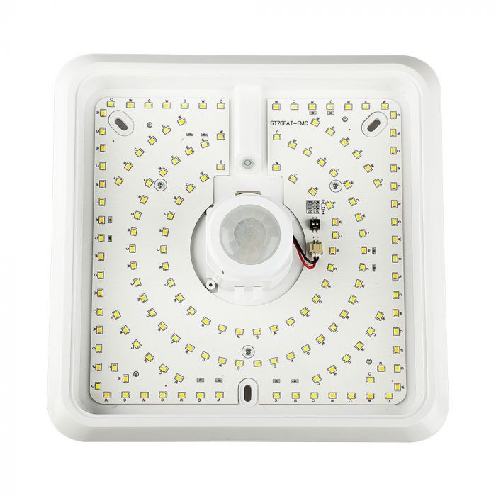 12W(1100Lm) LED plafons ar gaismas sensoru, V-TAC SAMSUNG, IP20, balts, 3IN1