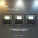 12W(1100Lm) LED plafons ar gaismas sensoru, V-TAC SAMSUNG, IP20, balts, 3IN1, 25x25cm