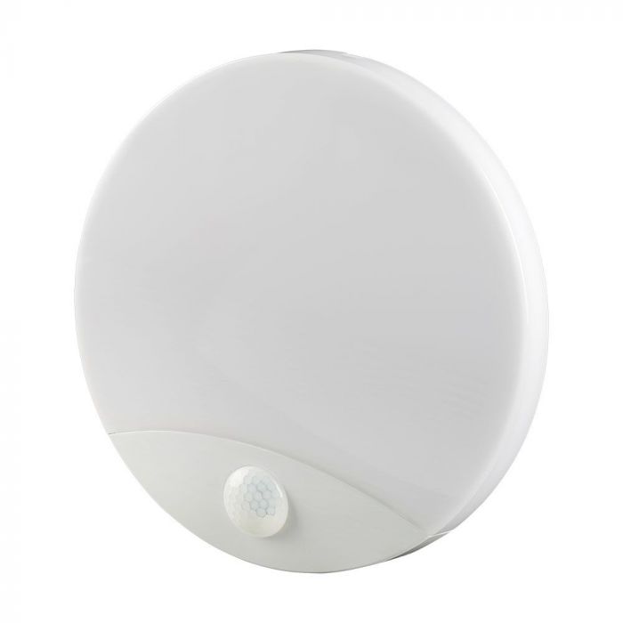 15W(1300Lm) LED-väggarmatur med PIR-sensor, V-TAC SAMSUNG, IP44, vit, 3IN1