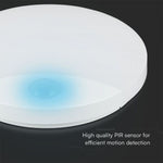 15W(1300Lm) LED-väggarmatur med PIR-sensor, V-TAC SAMSUNG, IP44, vit, 3IN1