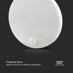 15W(1300Lm) LED-väggarmatur med PIR-sensor, V-TAC SAMSUNG, IP44, vit, 3IN1