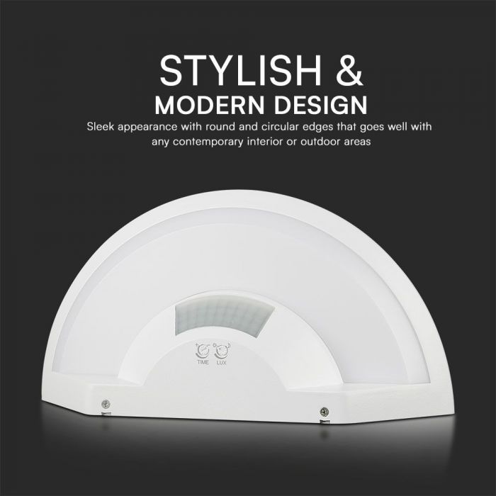 10W(900Lm) LED-fasadarmatur, V-TAC SAMSUNG, IP54, vit, neutralvitt ljus 4000K