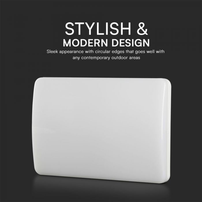 12W(1100Lm) LED Fasādes gaismeklis ar gaismas sensoru, V-TAC SAMSUNG CHIP, IP65, neitrāli balta gaisma 4000K