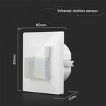 Infraröd rörelsesensor, inbyggd, max 200W LED, 120gr, V-TAC, IP20