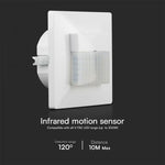 Infraröd rörelsesensor, inbyggd, max 200W LED, 120gr, V-TAC, IP20