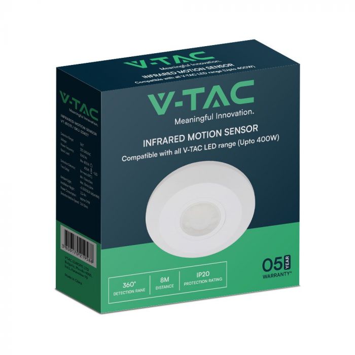 400W PIR sensors, IP20, balts