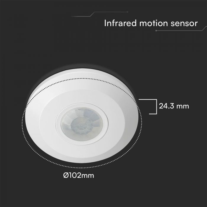 400W PIR sensor, IP20, white