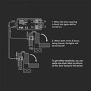Short range infrared motion sensor, working on door opening, with two sensors, max 200w LED, IP20