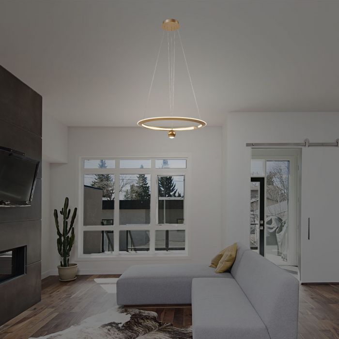 45W(5500Lm) LED dizaina lustra, V-TAC, IP20, zelta krāsā, 620x1200, neitrāli balta gaisma 4000K
