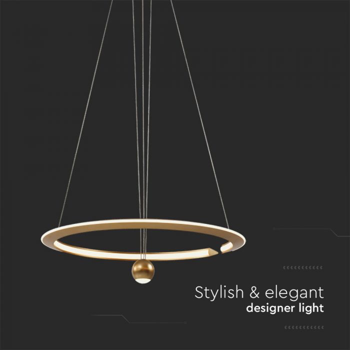 Светодиодная дизайнерская люстра 45W(5500Lm), V-TAC, IP20, золото, 620x1200, теплый белый свет 3000K