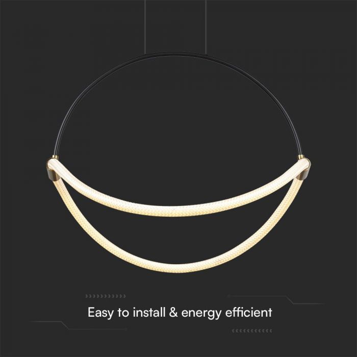 16W(1920Lm) LED design luminaire, V-TAC, IP20, black, warm white light 3000K