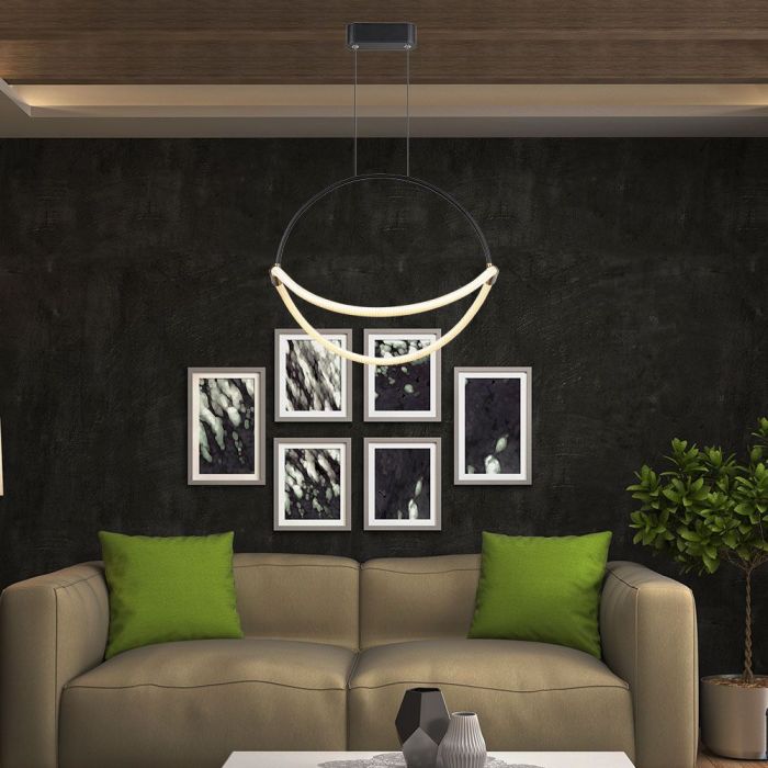 16W(2000Lm) LED dizaina gaismeklis, V-TAC, IP20, melns, neitrāli balta gaisma 4000K