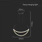 16W(2000Lm) LED-designarmatur, V-TAC, IP20, svart, neutralvit 4000K