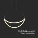 16W(2000Lm) LED dizaina gaismeklis, V-TAC, IP20, melns, neitrāli balta gaisma 4000K