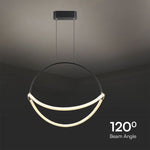 16W(2000Lm) LED-designarmatur, V-TAC, IP20, svart, neutralvit 4000K