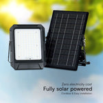 10W(1000Lm) LED floodlight with solar cell and control panel, V-TAC, IP65, black, neutral white light 4000K