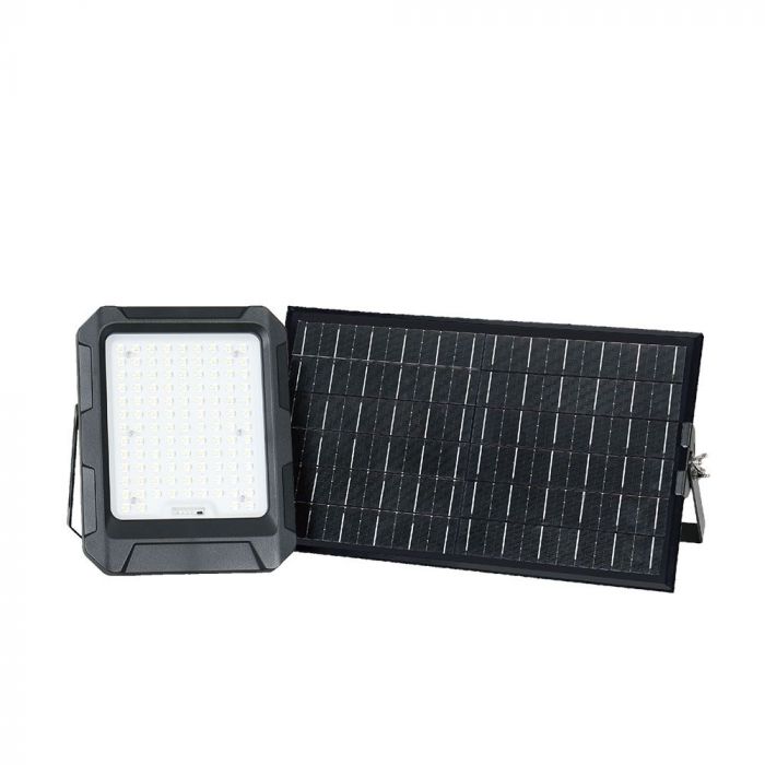 15W(1800Lm) LED floodlight with solar panel and control panel, V-TAC, IP65, black, neutral white light 4000K