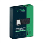 15W(1800Lm) LED floodlight with solar panel and control panel, V-TAC, IP65, black, neutral white light 4000K