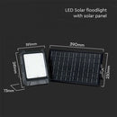 15W(1800Lm) LED floodlight with solar panel and control panel, V-TAC, IP65, black, neutral white light 4000K