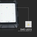 15W(1800Lm) LED floodlight with solar panel and control panel, V-TAC, IP65, black, neutral white light 4000K