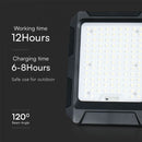 15W(1800Lm) LED floodlight with solar panel and control panel, V-TAC, IP65, black, neutral white light 4000K