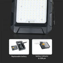 15W(1800Lm) LED floodlight with solar panel and control panel, V-TAC, IP65, black, neutral white light 4000K