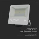 100W(8700Lm) LED-strålkastare utan rörelsesensor, V-TAC SAMSUNG, IP65, grå, neutralvitt ljus 4000K